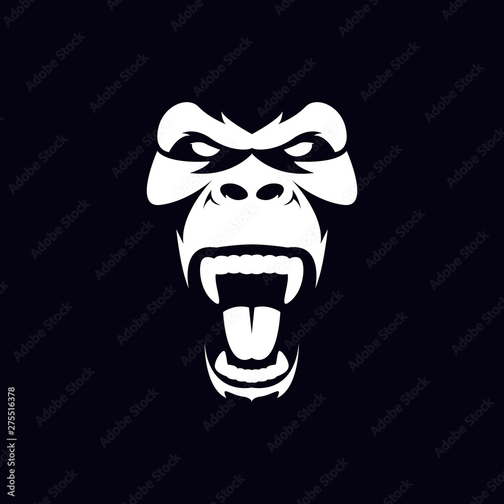 Gorilla face and head. Vector illustration. Stock Vector | Adobe Stock