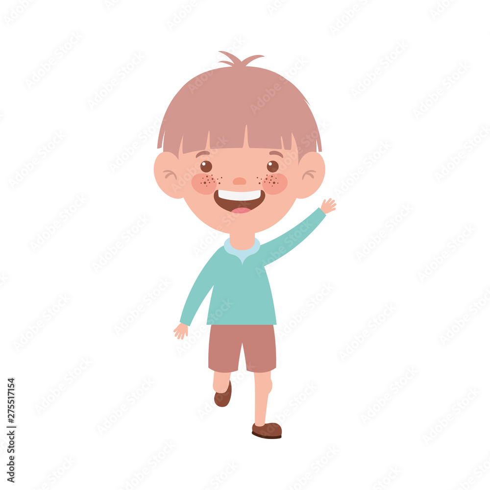 baby boy standing smiling on white background