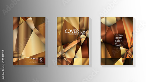 Set Cover design Triangle background abstract with luxurious colors