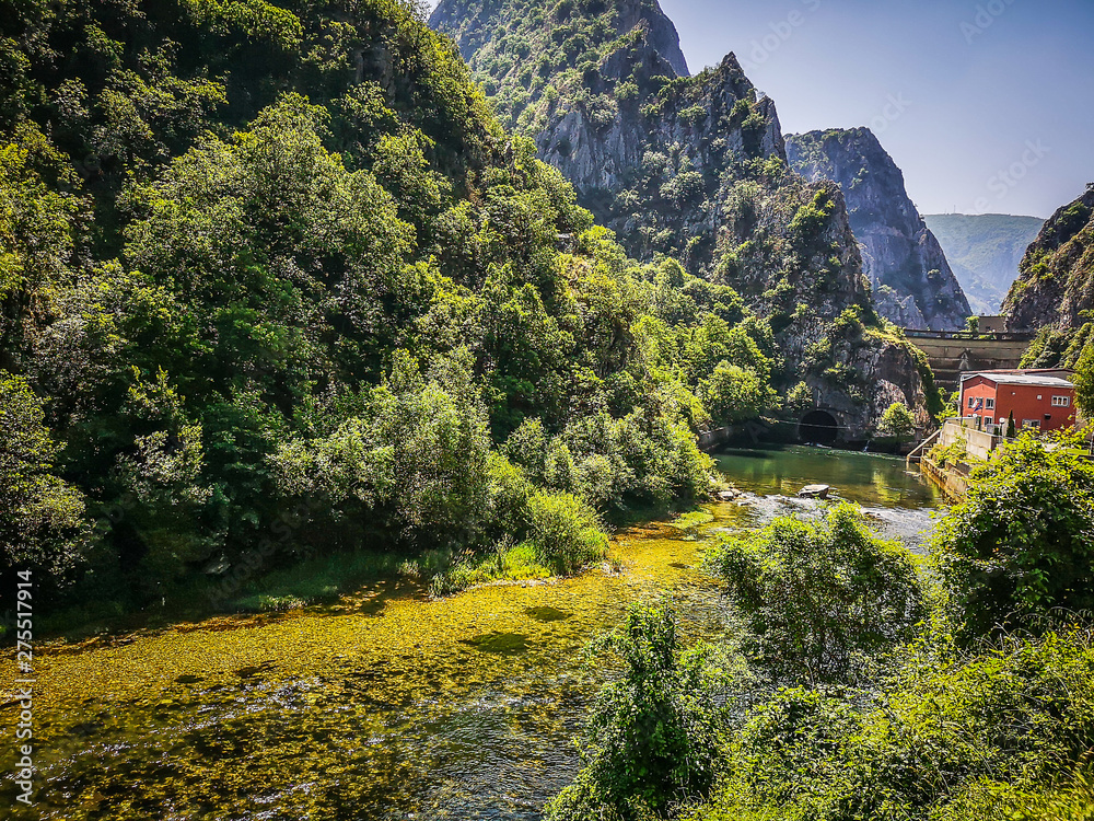Matka Canyon in Macedonia during midday of sunny summer day