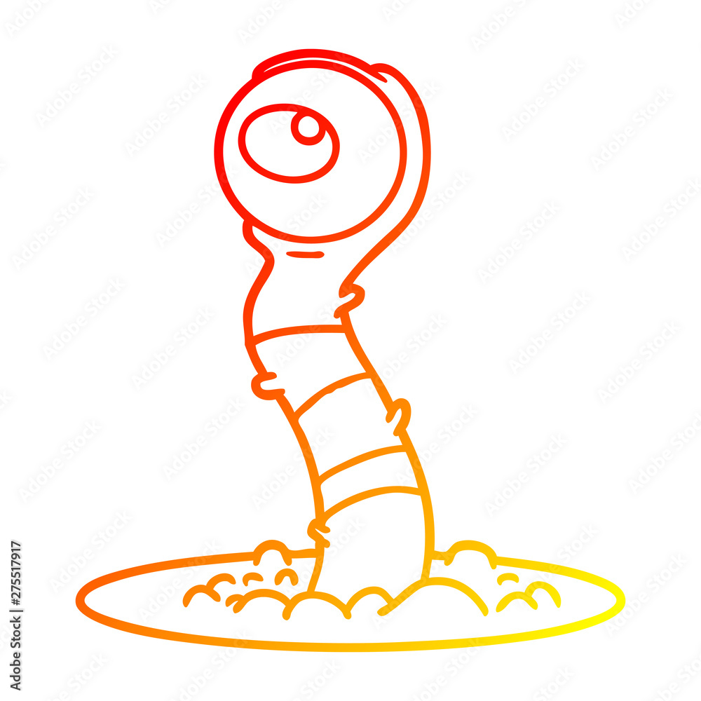 Obraz premium warm gradient line drawing cartoon alien swamp monster