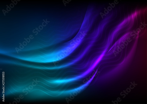 Futuristic technology neon waves abstract background