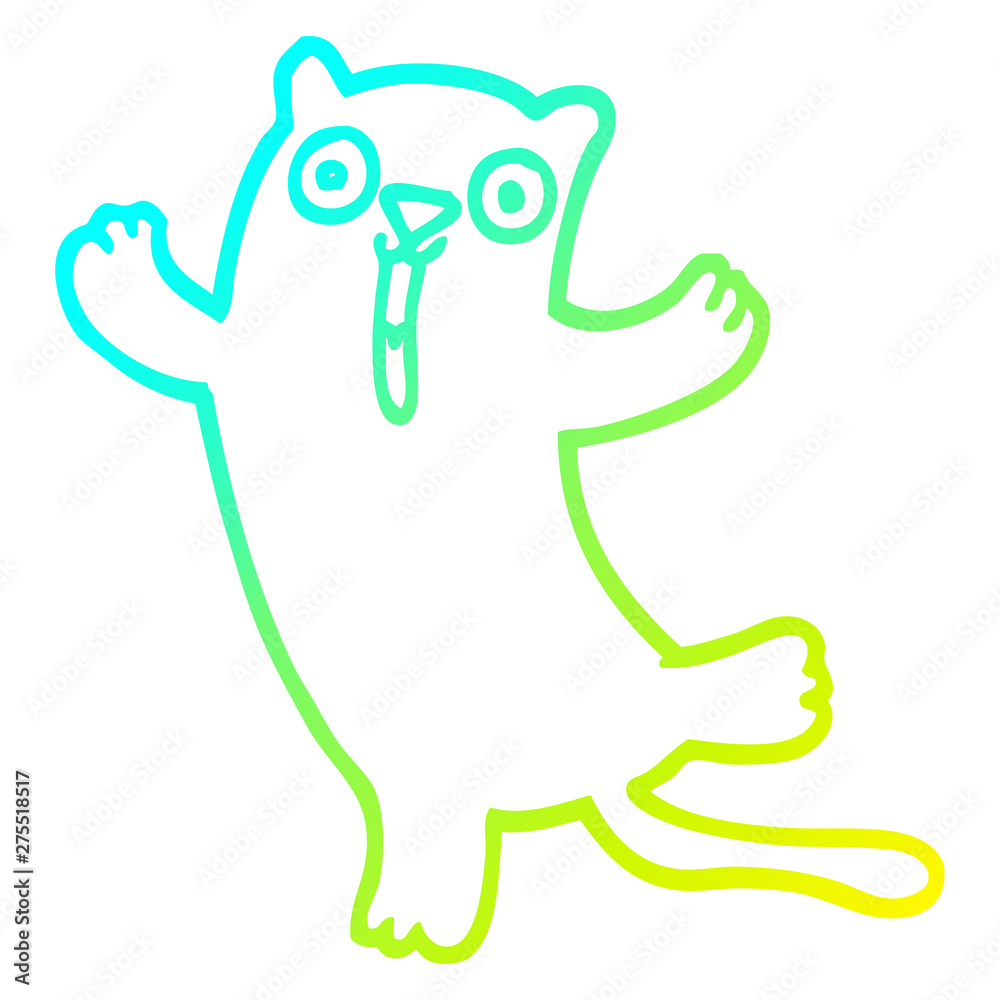 cold gradient line drawing cartoon happy cat cold gradient line drawing cartoon happy cat
