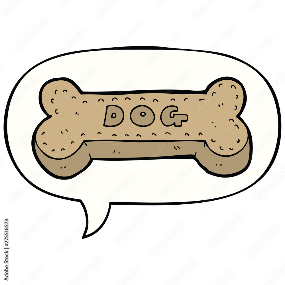 cartoon dog biscuit and speech bubble cartoon dog biscuit and speech bubble