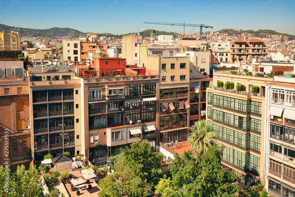Obraz premium Residential area in the center of Barcelona, urban background