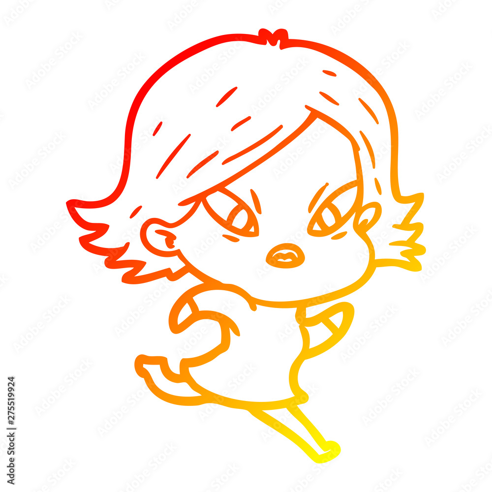 warm gradient line drawing cartoon stressed woman warm gradient line drawing cartoon stressed woman