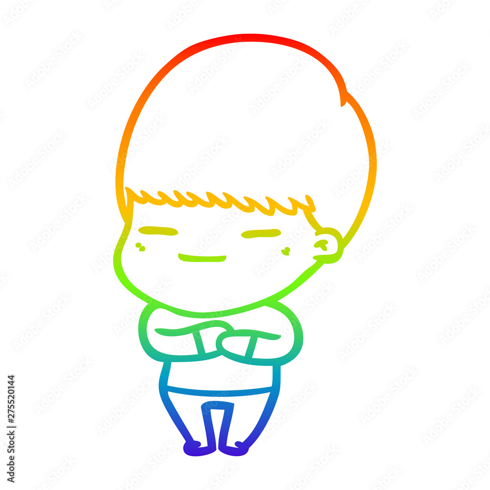 rainbow gradient line drawing cartoon smug boy rainbow gradient line drawing cartoon smug boy