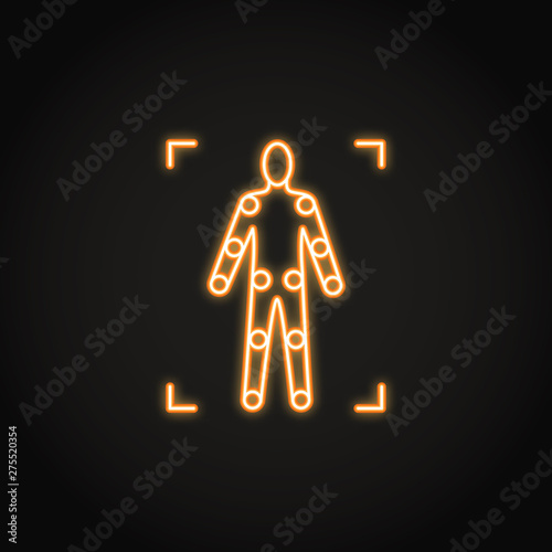 Movement tracking icon in glowing neon style