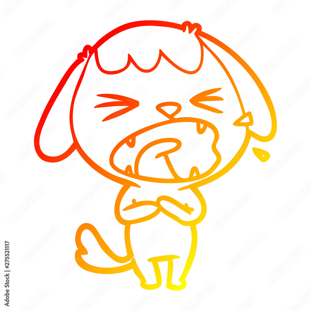 warm gradient line drawing cute cartoon dog warm gradient line drawing cute cartoon dog