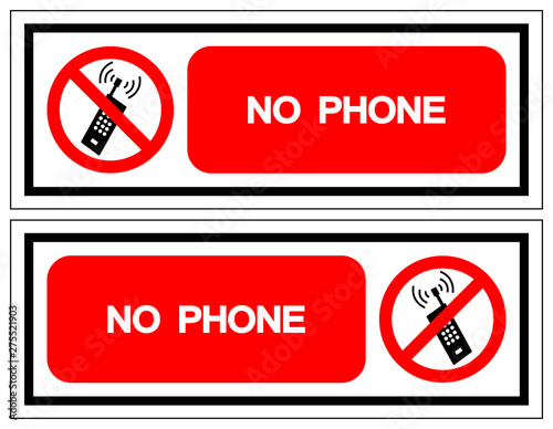 No Phone Symbol Sign, Vector Illustration, Isolate On White Background Icon. EPS10