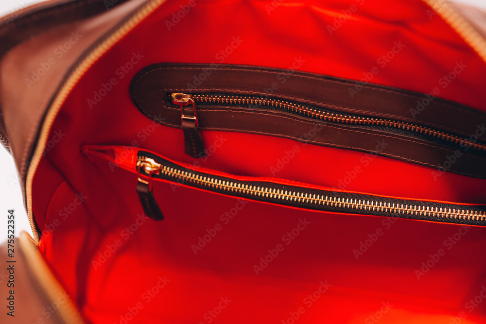 custom made wallpaper toronto digitalWomen's brown leather handbag in retro style, with a flap top, handle and buckles, front view. The fashionable purse for office, business trips or casual occasions isolated over the white background.