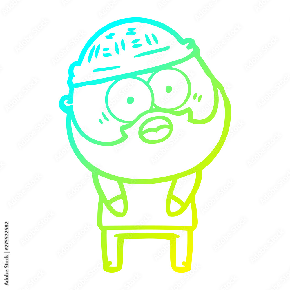 cold gradient line drawing cartoon bearded man cold gradient line drawing cartoon bearded man