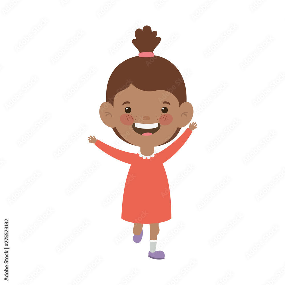 baby girl standing smiling on white background