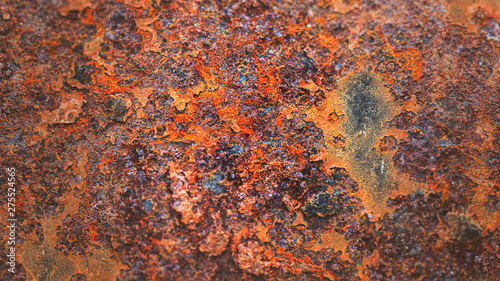 Rusty metal texture with streaks of rust, soft focus for vintage grunge surface backgrounds