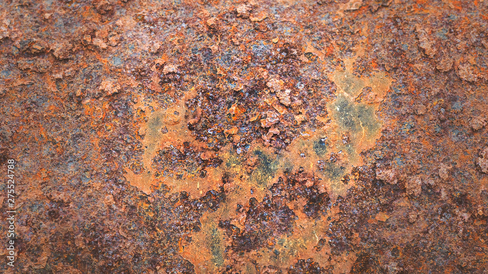 Rusty metal texture with streaks of rust, soft focus for vintage grunge surface backgrounds