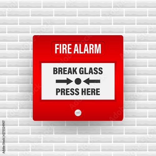 Fire alarm system. Fire equipment. Vector stock illustration