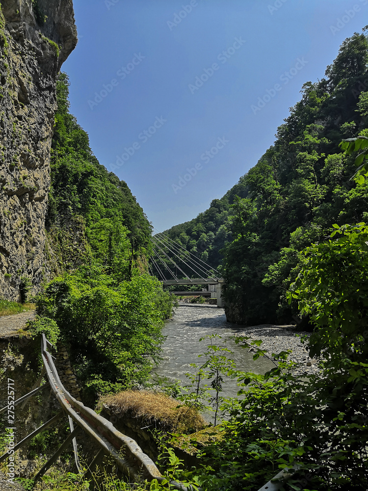 Fototapeta premium old abandoned road to Krasnaya Polyana