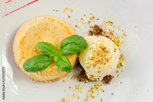 Wow Souffle with vanilla ice cream