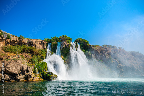 Antalya waterfall in the sea  Turkey