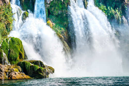 Antalya waterfall in the sea  Turkey