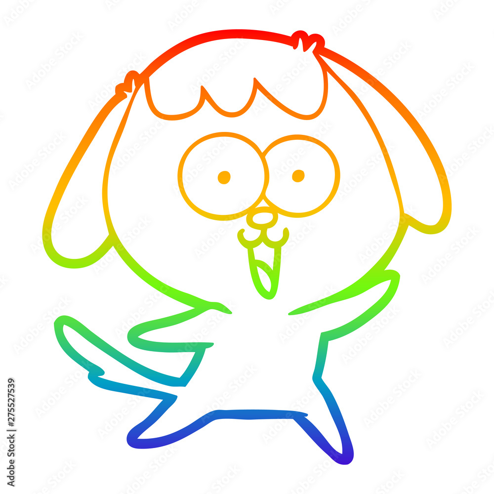 rainbow gradient line drawing cute cartoon dog rainbow gradient line drawing cute cartoon dog