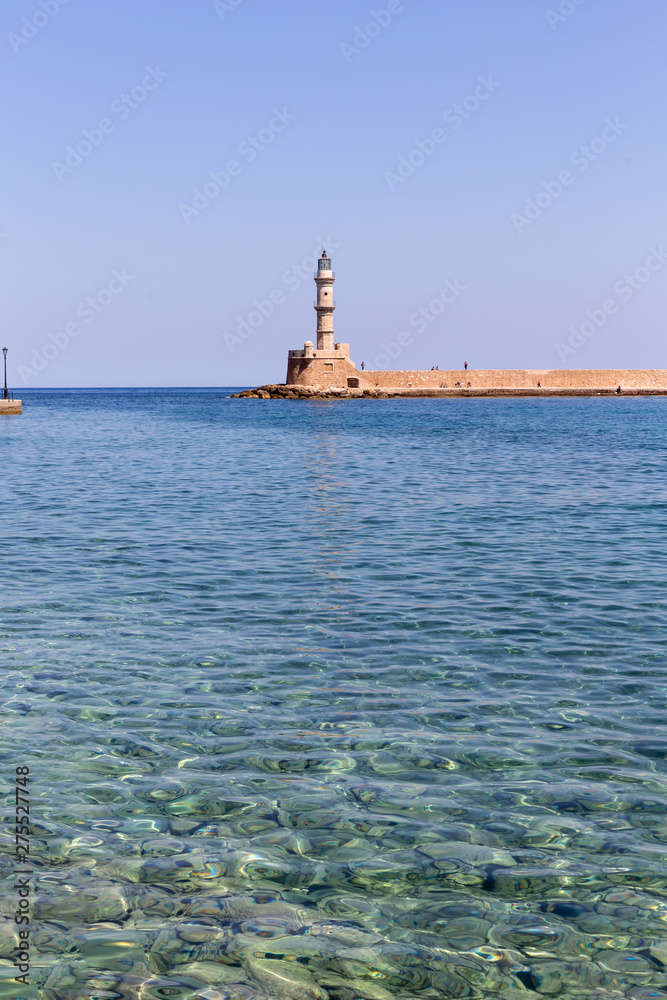 The ancient lighthouse in the city (Greece, island Crete)
