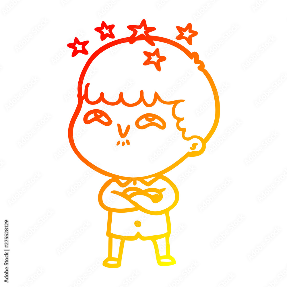 warm gradient line drawing cartoon amazed boy warm gradient line drawing cartoon amazed boy