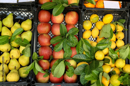 Various fruits for sale in a market in Croatia