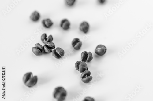 Closeup of fishing sinkers on a white background
