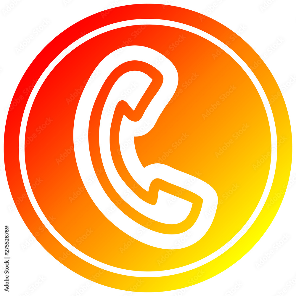 telephone handset circular in hot gradient spectrum telephone handset circular in hot gradient spectrum
