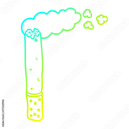 cold gradient line drawing cartoon cigarette