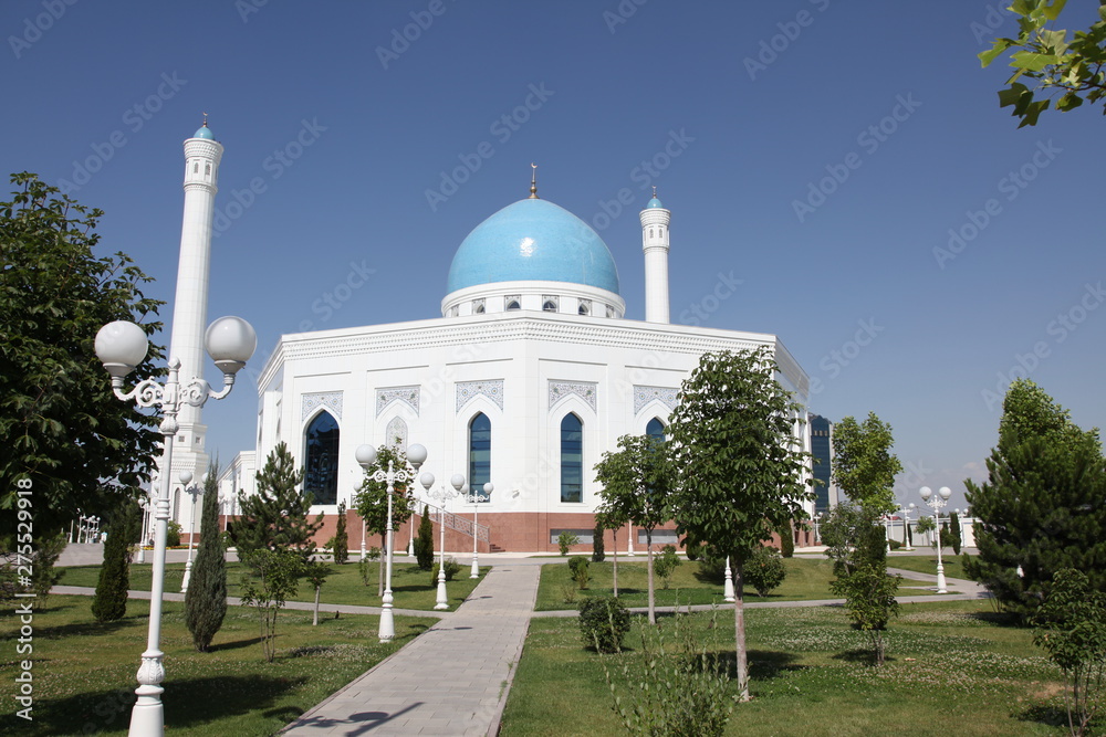 White mosque in Tashkent Uzbekistan