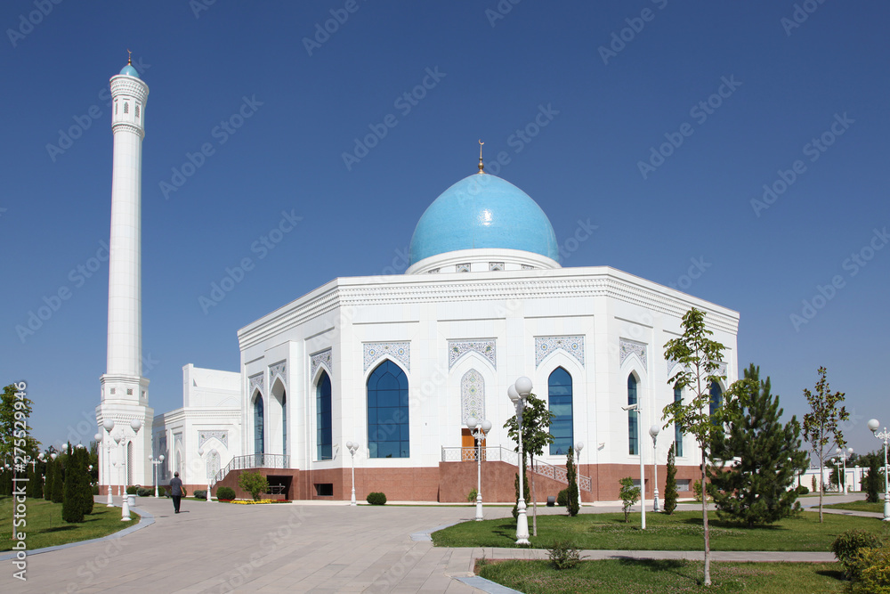 White mosque in Tashkent Uzbekistan