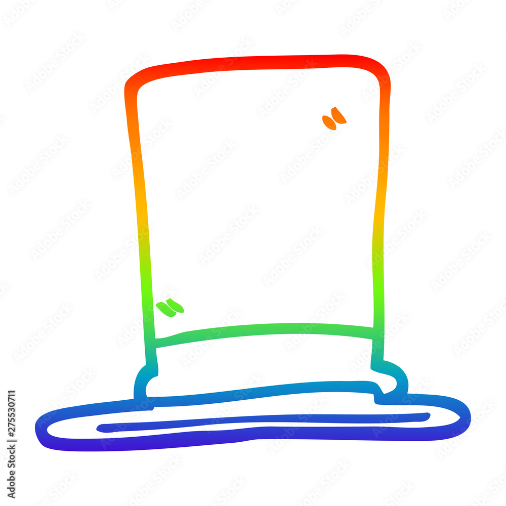 rainbow gradient line drawing cartoon top hat rainbow gradient line drawing cartoon top hat