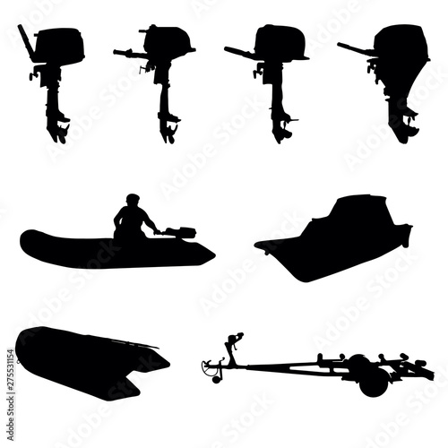 outboar boat motor silhouette