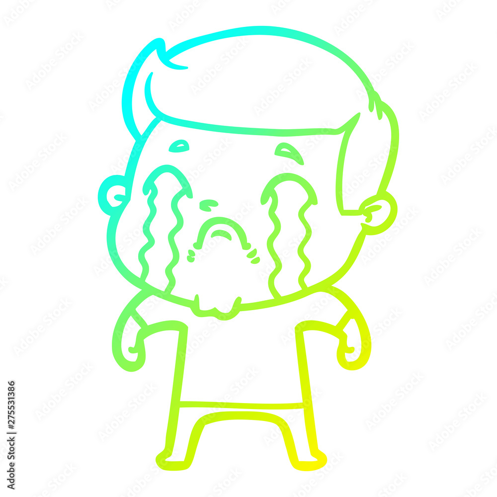 cold gradient line drawing cartoon man crying cold gradient line drawing cartoon man crying