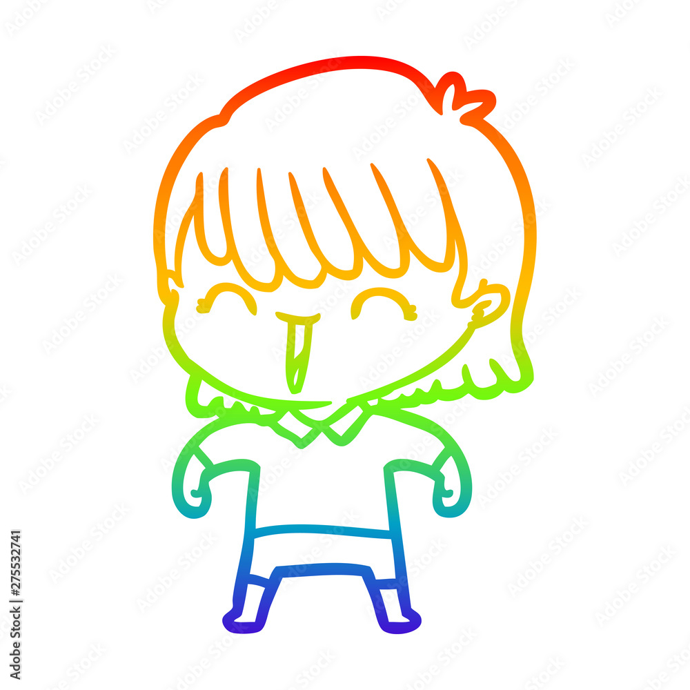 rainbow gradient line drawing cartoon woman rainbow gradient line drawing cartoon woman