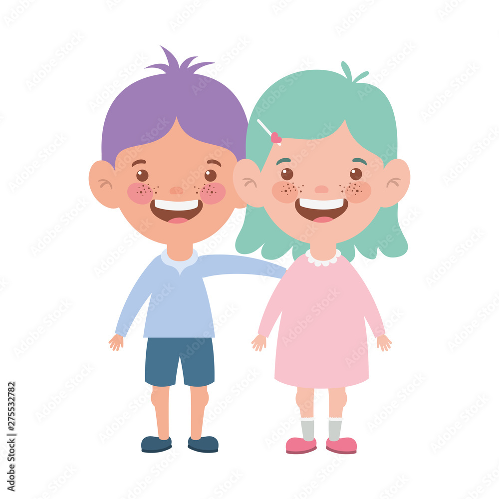 couple baby standing smiling on white background couple baby standing smiling on white background