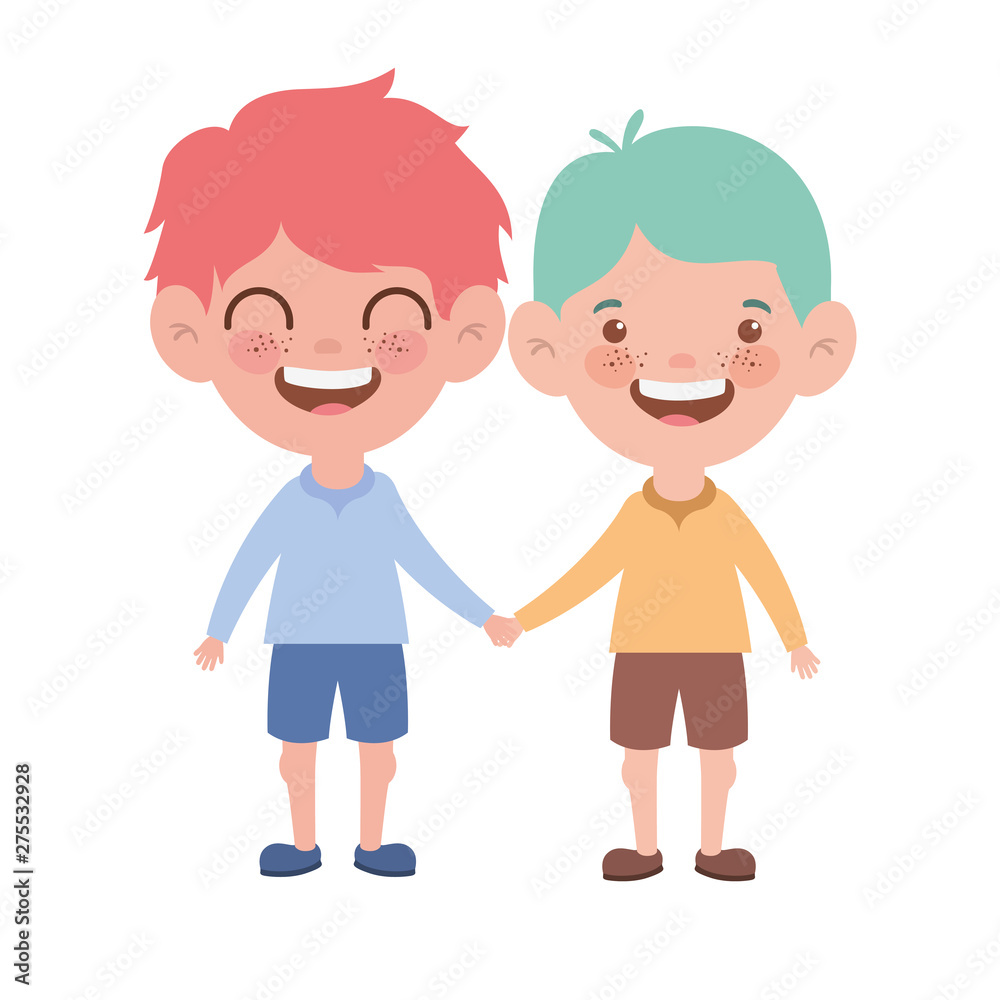 couple baby standing smiling on white background couple baby standing smiling on white background