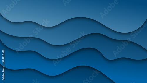 Blue Abstract Background Design, Paper cut design, vector illustration