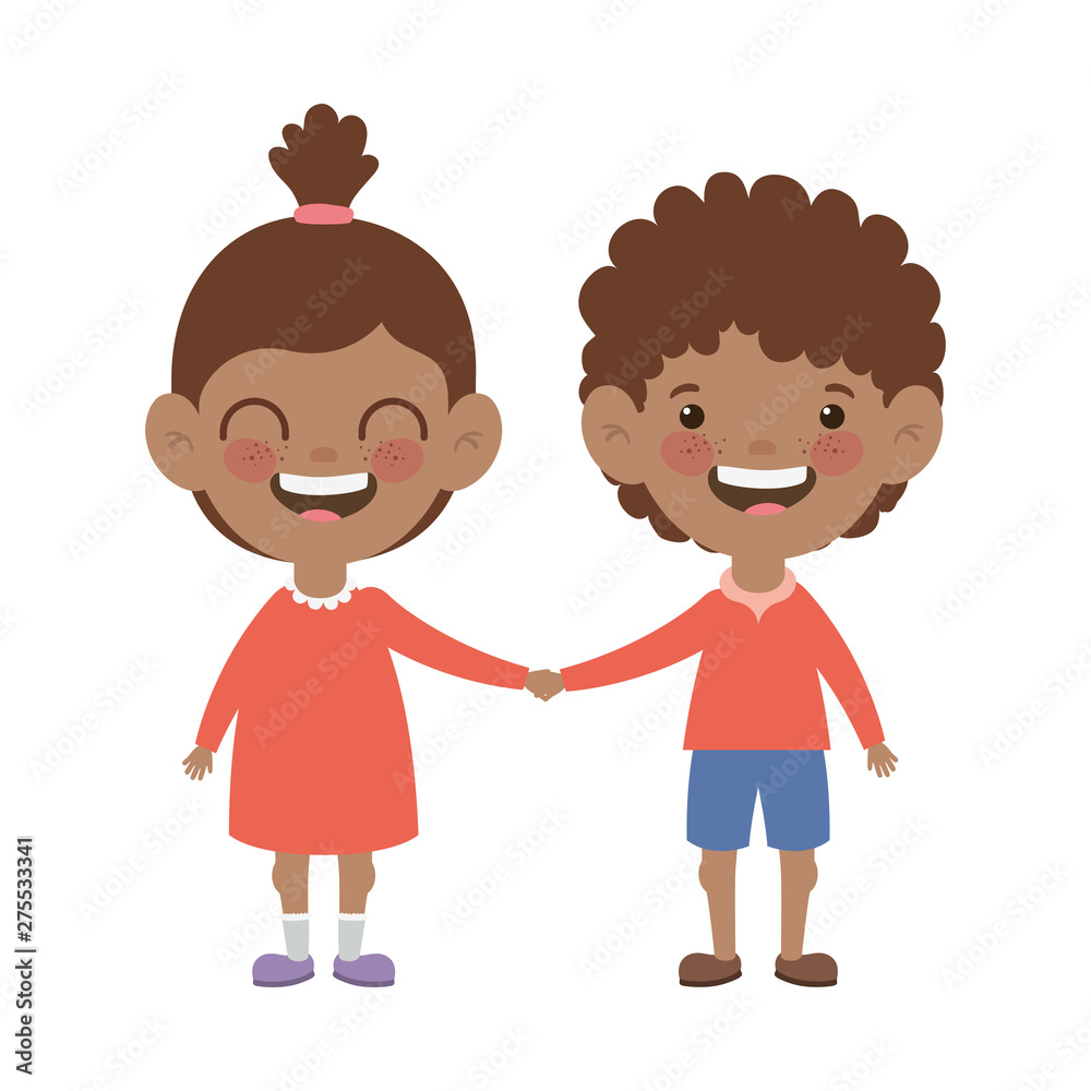 couple baby standing smiling on white background couple baby standing smiling on white background