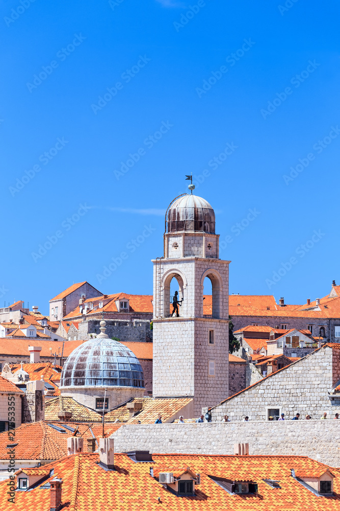 Belfry the bell tower in Dubrovnik, Croatia