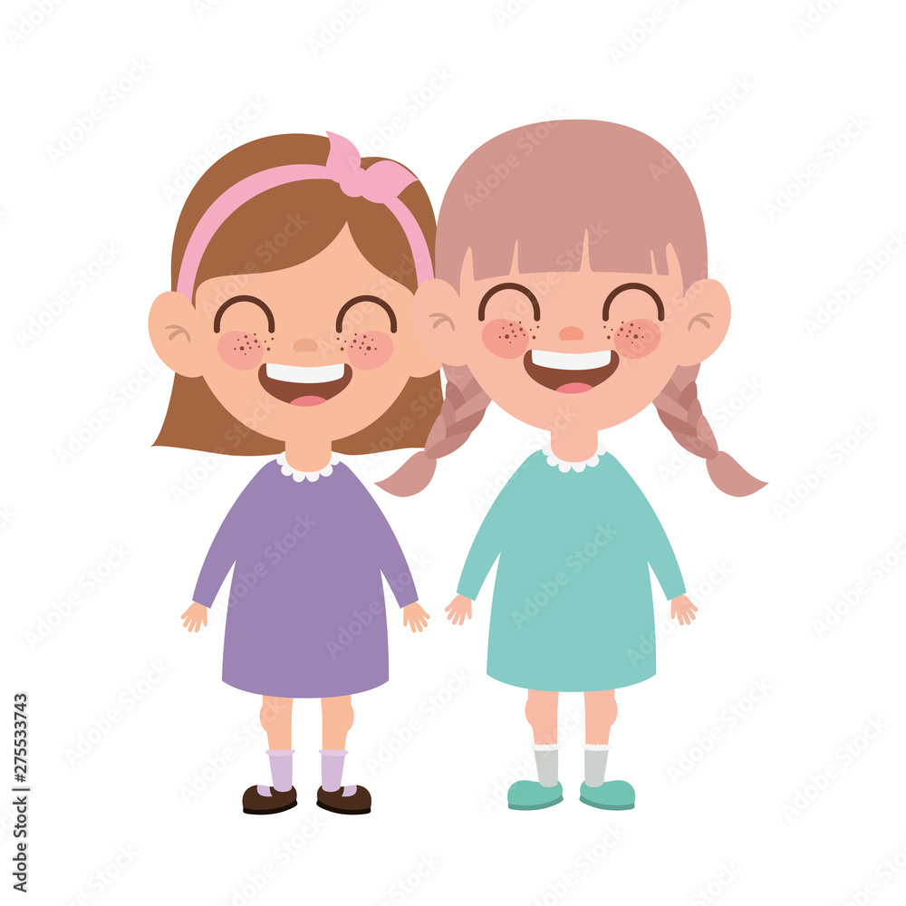 baby girls standing smiling on white background baby girls standing smiling on white background