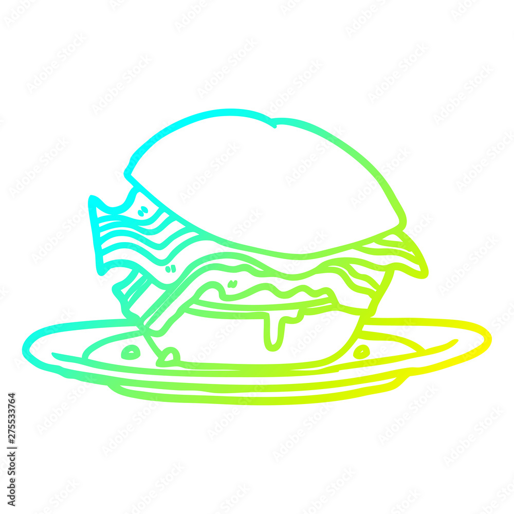 cold gradient line drawing amazingly tasty bacon breakfast sandwich with cheese cold gradient line drawing amazingly tasty bacon breakfast sandwich with cheese