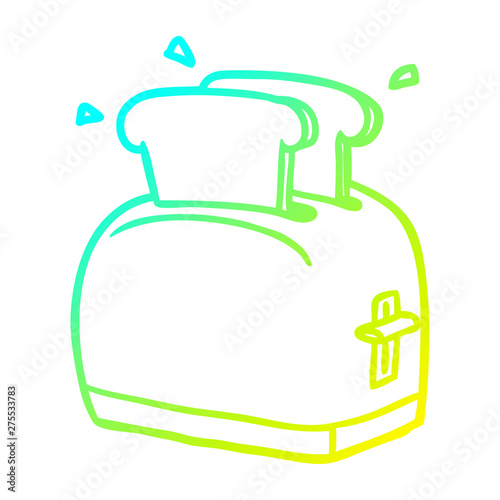 cold gradient line drawing toaster toasting bread