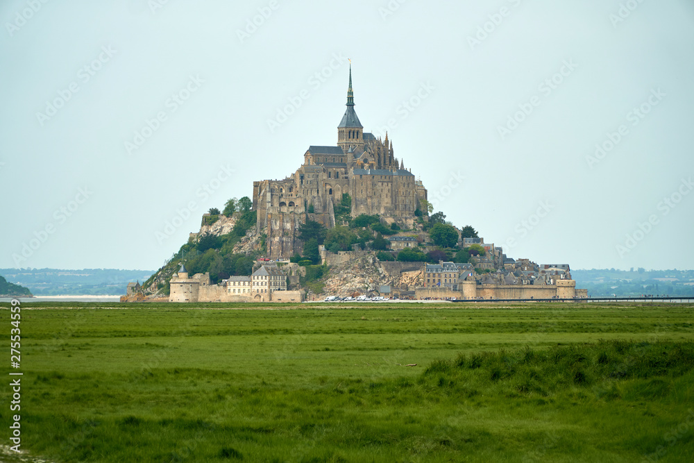 Mont St Michel over the grass lands