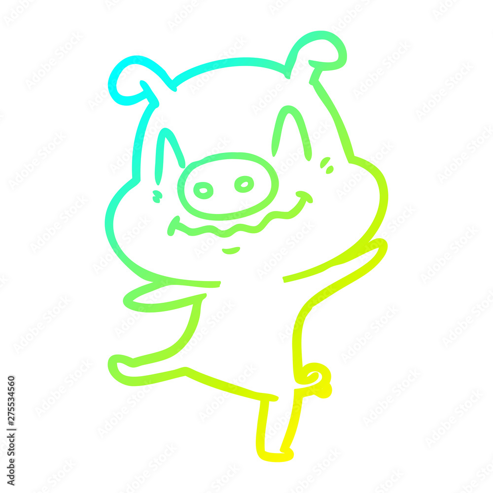 cold gradient line drawing cartoon drunk pig cold gradient line drawing cartoon drunk pig