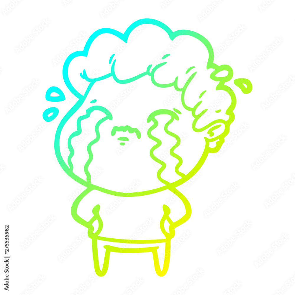 cold gradient line drawing cartoon man crying cold gradient line drawing cartoon man crying