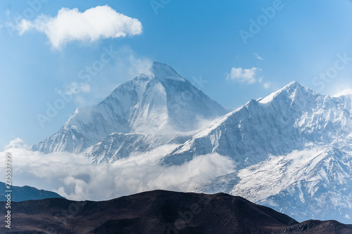 Scenery view on of the highest peaks in the world. Dhaulagiri mountain, Nepal. © avopross