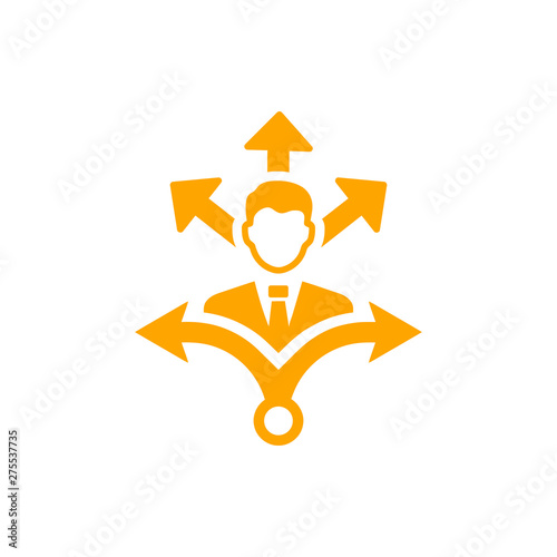 Business decision, business plan, decision making, management, plan, planning, strategy orange color icon